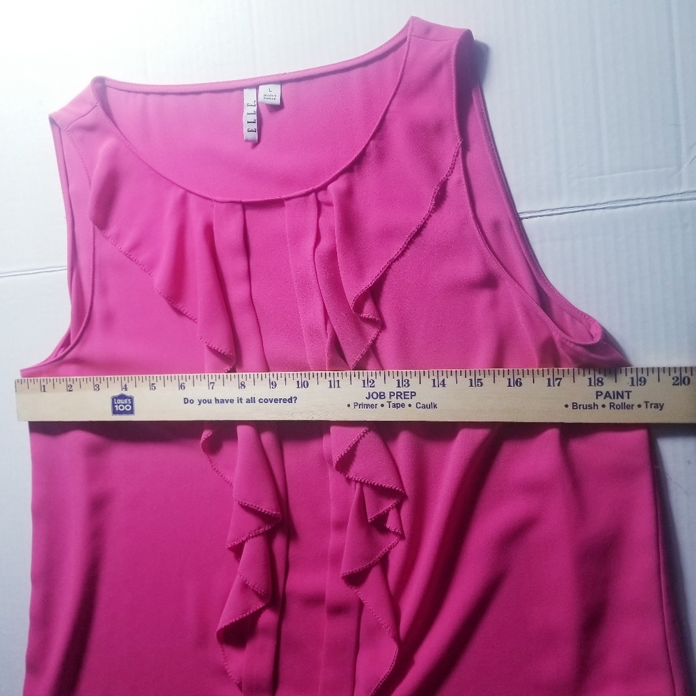 ELLE WOMEN'S PINK SLEEVELESS DRESSY TANK SIZE LARGE - Picture 7 of 9